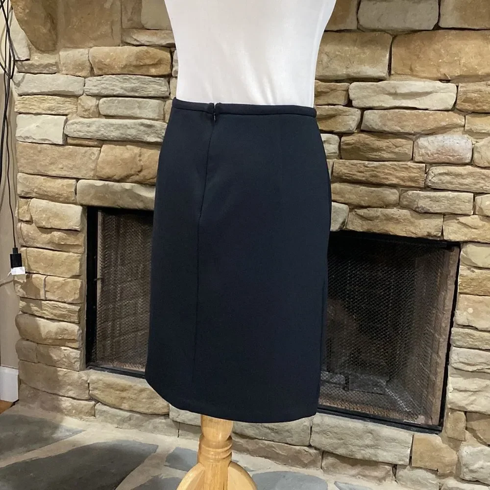 Worthington Black White Laser Cut Pencil Skirt Size 12